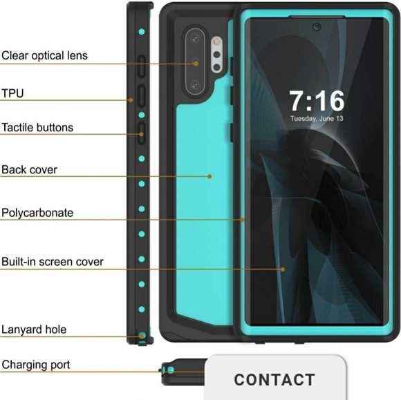 Punkcase waterproof samsung galaxy note 10 case - Picture 5 of 8